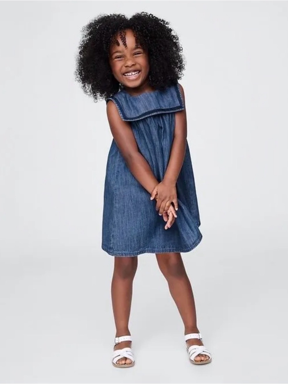 NWT Gap x Doen Toddler Girls' Denim Sailor Collar Dress